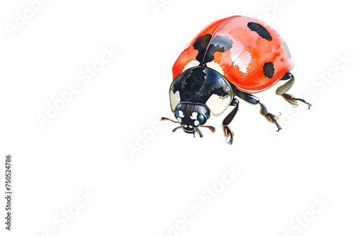 Vibrant Ladybug Illustration - Isolated on White  Transparent Background © Lumi