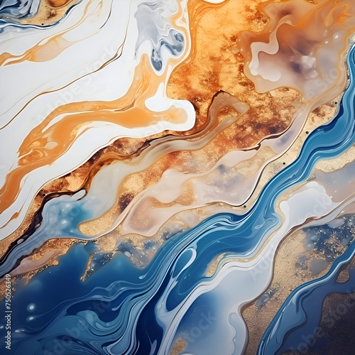 Marble abstract background. Marbling artwork texture. Agate ripple pattern. Gold powder.