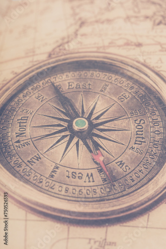 antique compass vintage paper background