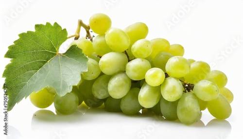 green grape bunch isolated on white background