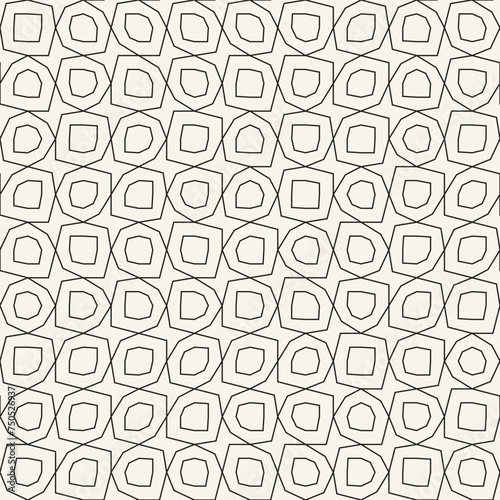 Vector seamless pattern. Repeating geometric elements. Stylish monochrome background design.