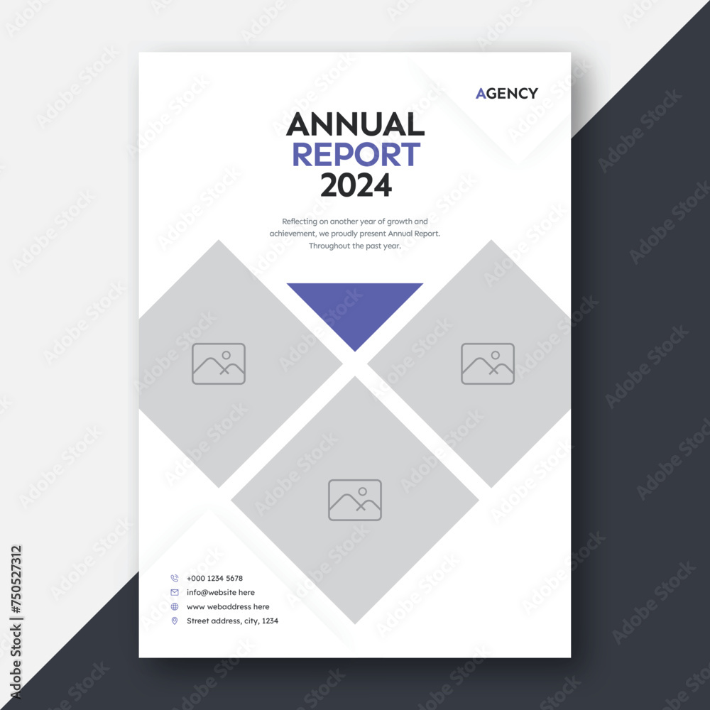 Brochure cover design template or annual report flyer cover for orporate business agency