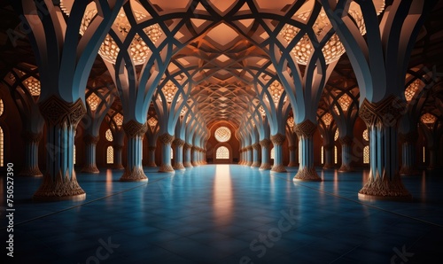 The interior of the mosque is magnificent. Ramadan background