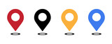 Set of map pin location icons vector. Map markers on white background