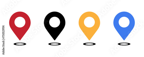 Set of map pin location icons vector. Map markers on white background