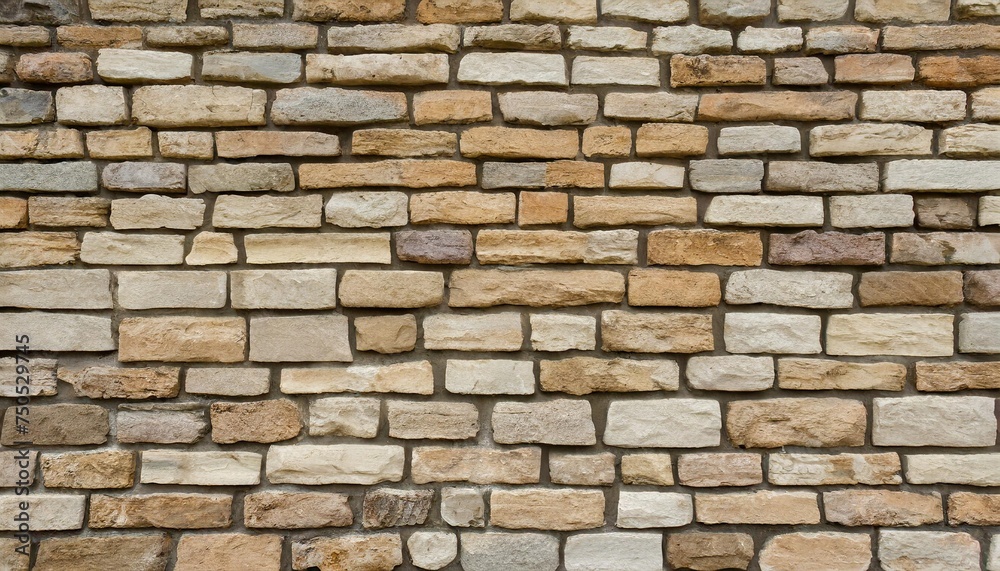 brick wall beige stone panorama background