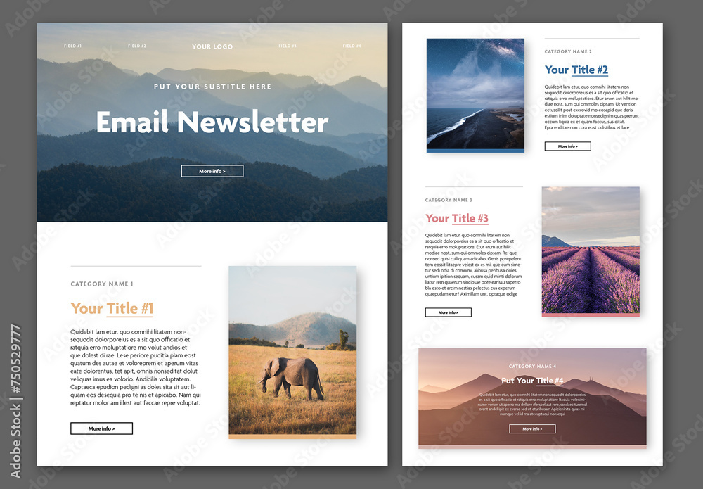 Email Newsletter Layout Stock Template | Adobe Stock