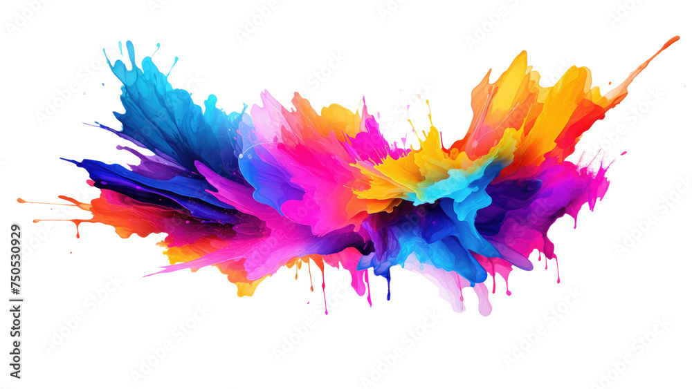 Abstract splash in vibrant rainbow colors
