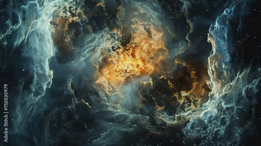 wallpaper of an intricately detailed space nebula - obrazy, fototapety, plakaty 