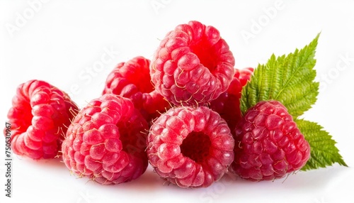 ripe raspberry isolated on white background close up