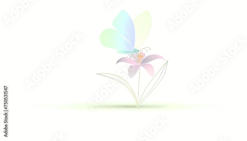 Springtime Serenity  Pastel Butterfly on a Flower