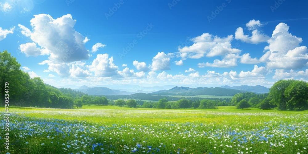 Obraz premium spring summer background with bright beautiful flowers