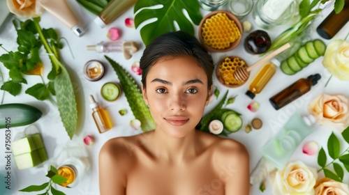 Female with natural and org...