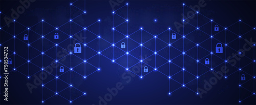 Cyber security and information or network protection. Future cyber technology web services for business and internet project