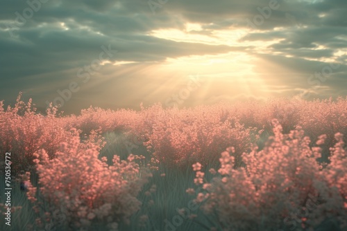 spring summer background with bright beautiful flowers