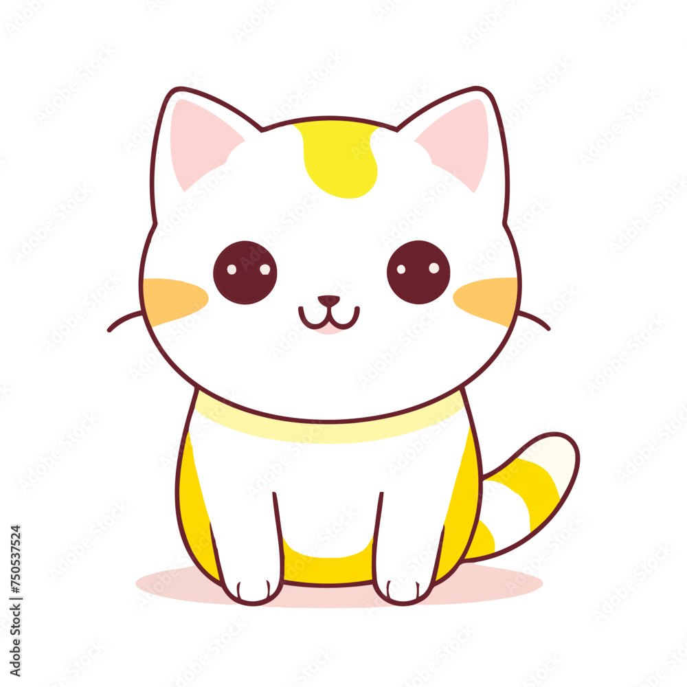 a cute mascot cat logo, simple, vector art, flat design, white background a cute mascot cat logo, simple, vector art, flat design, white background