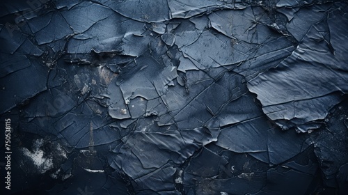 Texture of destroyed torn denim blue jeans