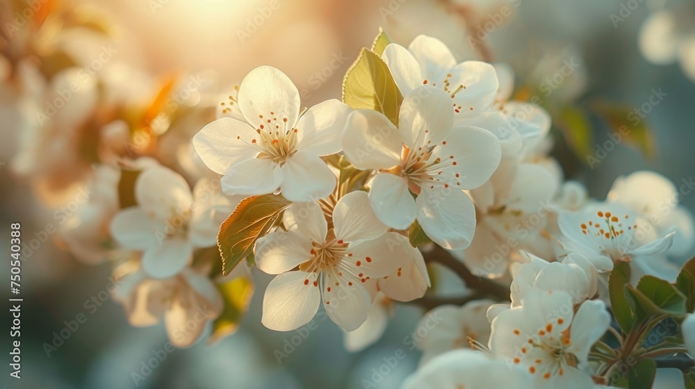 Spring design of blossoming fruit trees with beautiful branches of flowers. spring summer background with bright beautiful flowers Spring design of blossoming fruit trees with beautiful branches of flowers. spring summer background with bright beautiful flowers