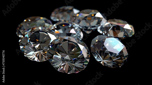 Diamonds  which are sure to win a woman s heart. Isolated on black background. Expensive jewelry. Generative AI.