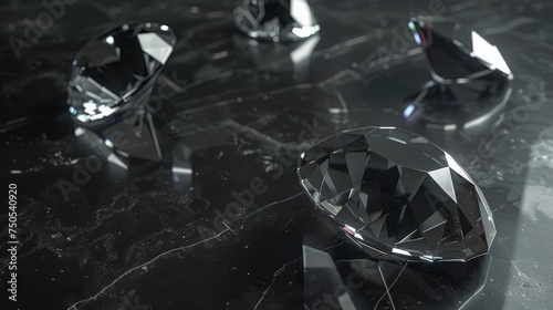 Diamonds  which are sure to win a woman s heart. Isolated on black background. Expensive jewelry. Generative AI.