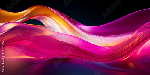 Energetic bursts of neon pink and yellow in a lively 3D wave display.