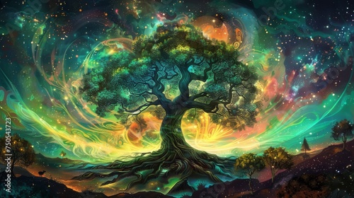 Cosmic Tree of Life - Celestial Roots and Branches