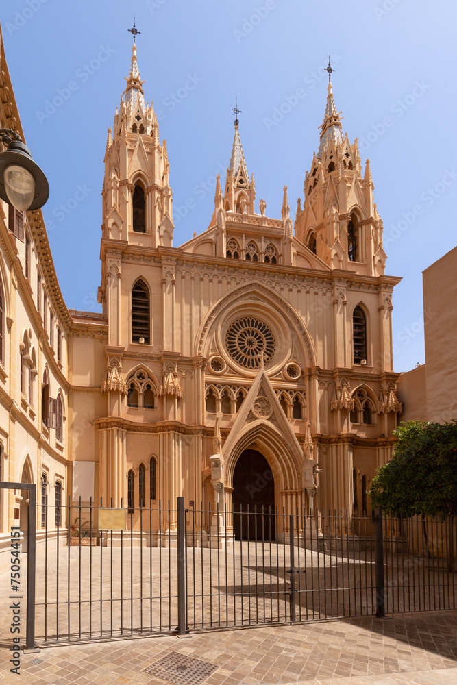 Neo-Gothic Church of the Sacred Heart of Jesus - Iglesia del sagrado corazón, in the old town of Málaga.