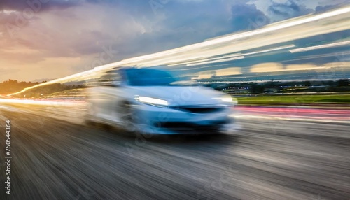 blur of image car drifting on motion blur track