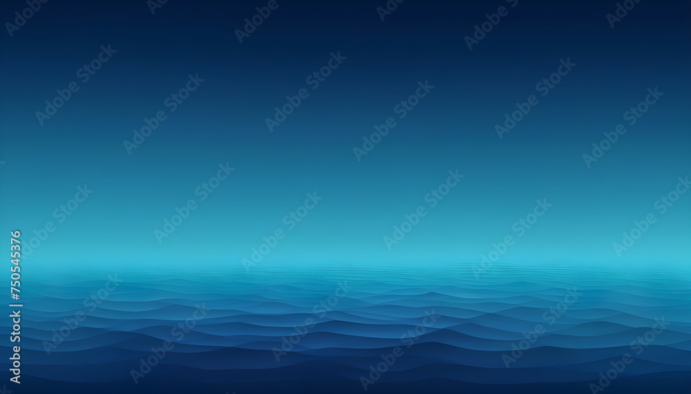 blue gradient background, abstract illustration of deep water - obrazy, fototapety, plakaty 