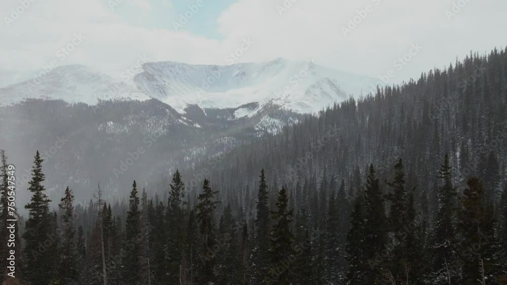 Winter Park Berthoud Berthod Jones Pass snowy winter Colorado high elevation aerial cinematic drone Rocky Mountains Peak i70 scenic landscape view HWY 80 roadside national forest backward motion Winter Park Berthoud Berthod Jones Pass snowy winter Colorado high elevation aerial cinematic drone Rocky Mountains Peak i70 scenic landscape view HWY 80 roadside national forest backward motion