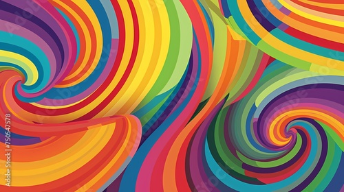 Vibrant rainbow-colored stripes swirling together to form a seamless pattern of playful energy and joy.