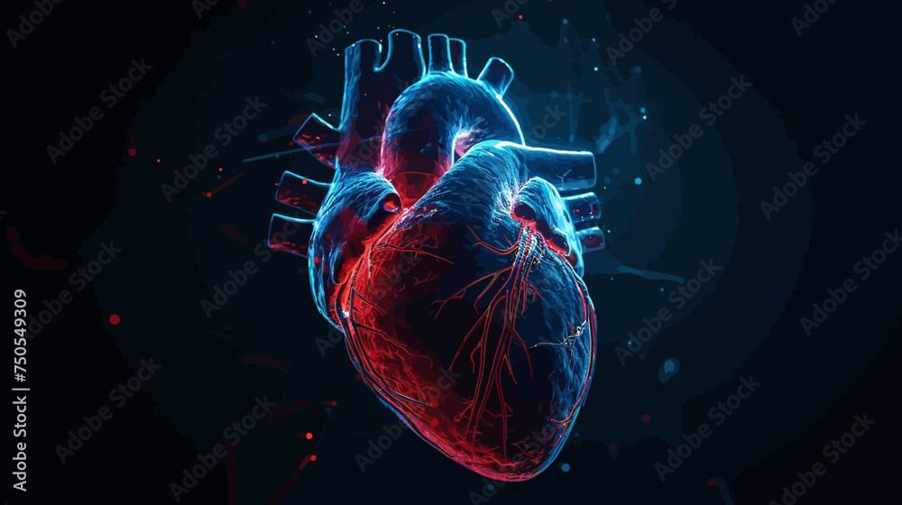 Human heart illustration - obrazy, fototapety, plakaty 