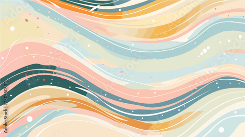 Abstract background with wavy lines and spots in past