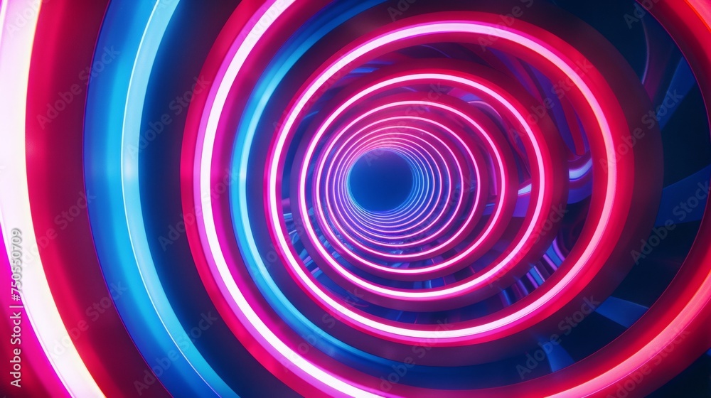 hypnotic spiral, CG animated, red white & blue neon colors, retro synthwave aesthetic hypnotic spiral, CG animated, red white & blue neon colors, retro synthwave aesthetic
