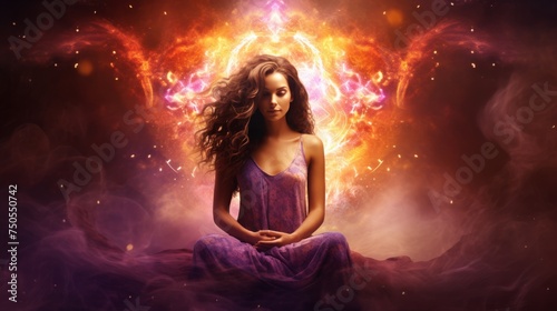 Empowering Energy: Illustration of Women Embracing Healing and Wellness