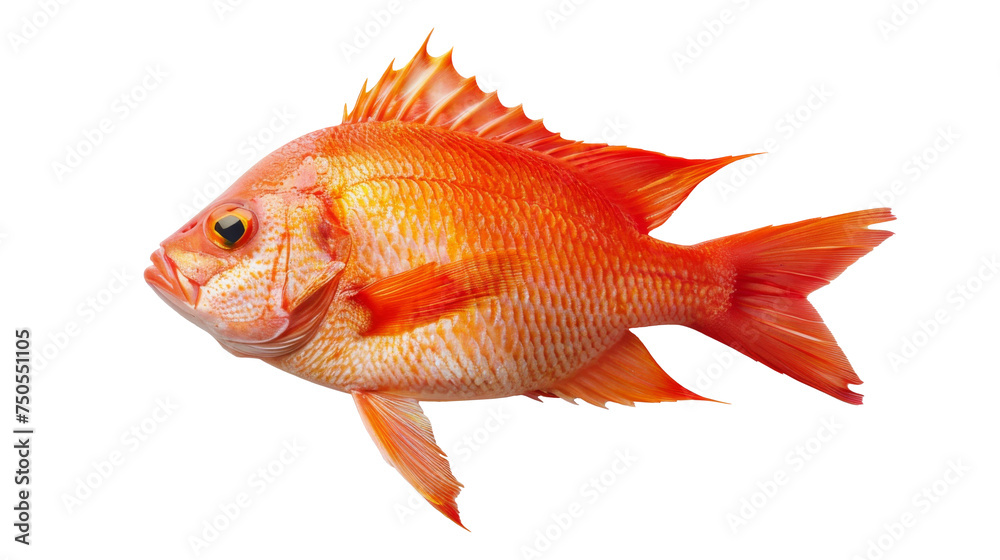 Red Snapper Fish Profile Isolated on White Background, Profile view of ...