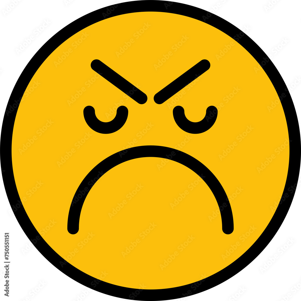 Obraz premium Moody Face Emoji