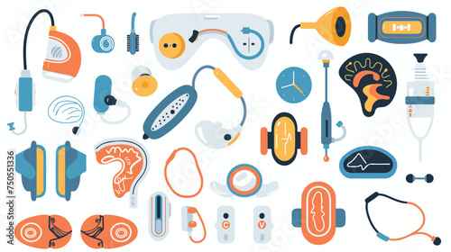 Assistive vector hearing device isolated concept vector . 