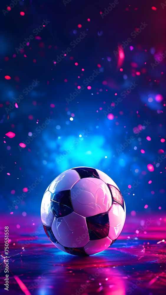 Naklejka premium Ai generated image of a soccer ball on dark background