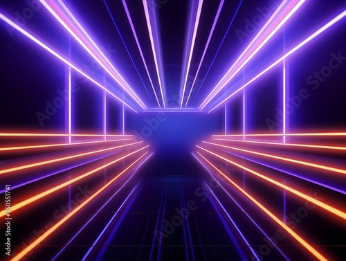 Ultraviolet spectrum blue violet neon lights laser show night club equalizer abstract 