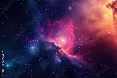 Enthralling space scene in vibrant form