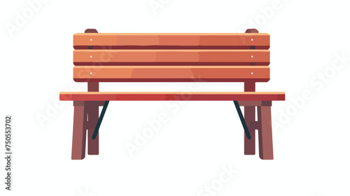 Bench outdoor furniture park bench Flat vector illustration
