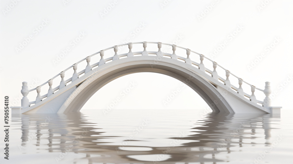 Naklejka premium Arch bridge with white background 3d rendering