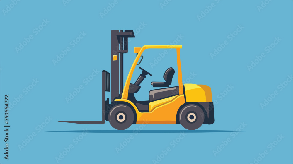  Flat of forklift vector icon 