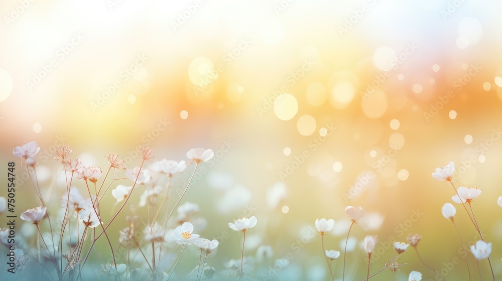 Dreamy Meadow of Daisies in Spring's Golden Light - Serene Nature Generative AI