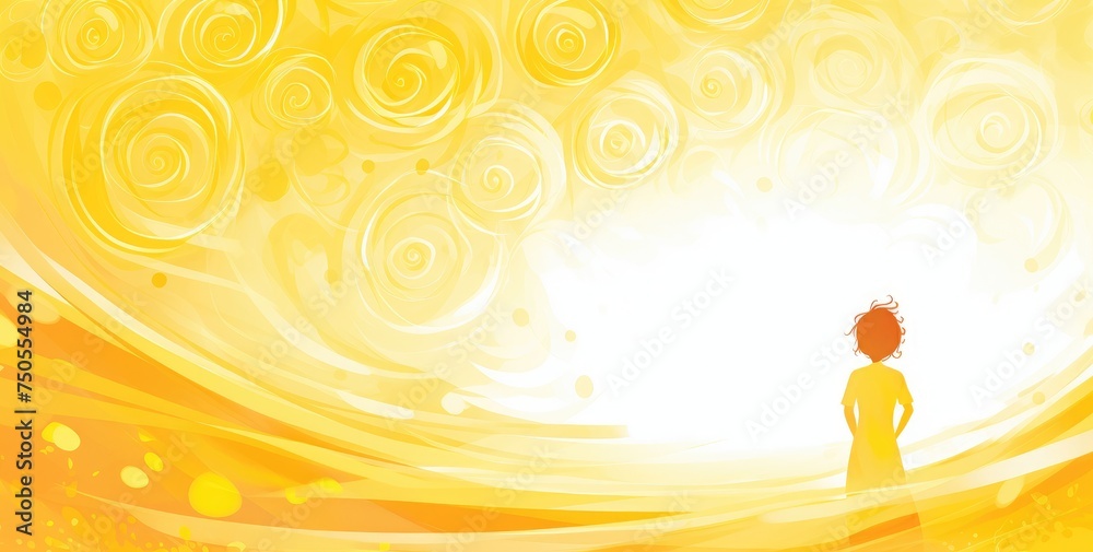 Girl in Golden Whirls - A Dance of Joy and Color in an Abstract World - Generative AI Girl in Golden Whirls - A Dance of Joy and Color in an Abstract World - Generative AI