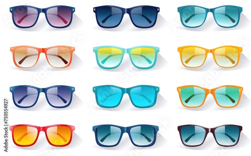 Colorful Assortment of Chic Sunglasses for Fashionable Summer Days - Generative AI