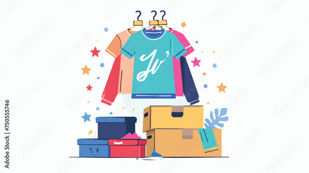 Clothing donation concept illustrated Flat vector