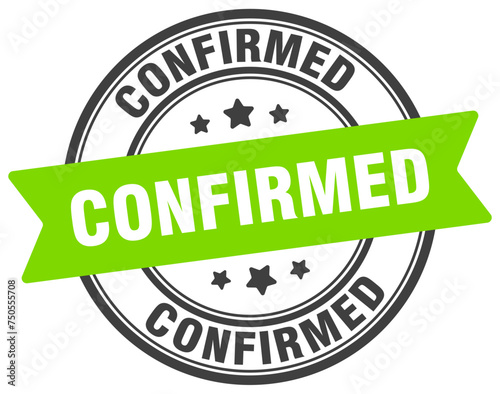 confirmed stamp. confirmed label on transparent background. round sign