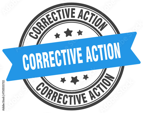 corrective action stamp. corrective action label on transparent background. round sign